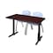 Cain Rectangle Tables > Training Tables > Cain Training Table & Chair Sets, 48 W, 24 L, 29 H, Mahogany MTRCT4824MH47GY - alternate 1